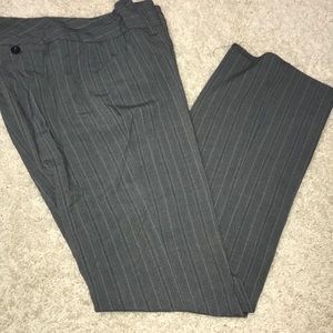 Gray striped dress pants